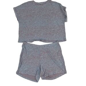 Studio 1886 Women Loungewear Shorts & Tee Set Stretch Pink & Blue Size 2X